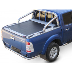 Buy Roller lid shutter Ford Ranger 2007-2011 (double cab, OEM roll bar & ladder rack) silver